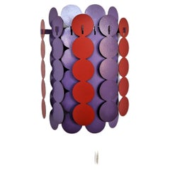 Red and Purple Metal Strip Wall Lamp by Doria Leuchten, Germany, 1960s/1970s