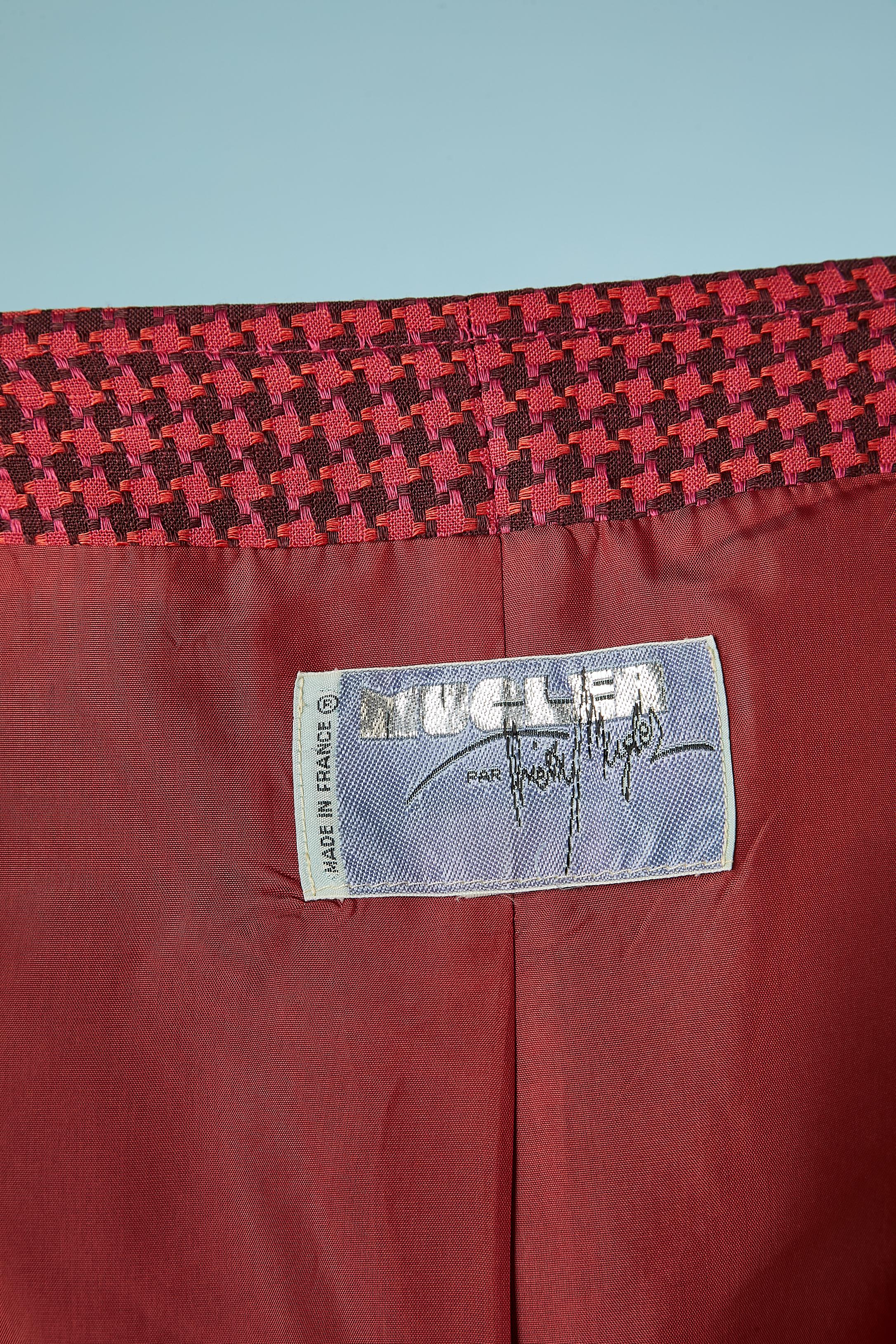 Rote und lila Jacke mit „Patch de Coq“-Muster und Reißverschluss Mugler par Thierry Mugler  im Angebot 2