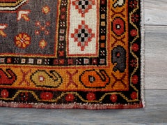 Red and Rust Handmade Wool Turkish Old Anatolian Konya Distressed Rug