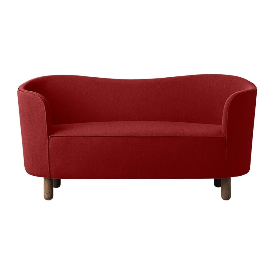 Red and smoked oak Raf Simons Vidar 3 mingle sofa by Lassen
Dimensions: W 154 x D 68 x H 74 cm
Materials: Textile, oak.
The Mingle sofa was designed in 1935 by architect Flemming Lassen (1902-1984) and was presented at The Copenhagen