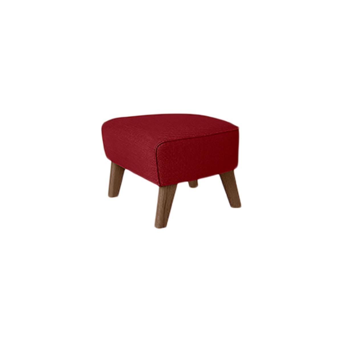 Red and smoked oak Raf Simons Vidar 3 my own chair footstool by Lassen
Dimensions: W 56 x D 58 x H 40 cm 
Materials: Textile
Also Available: Other colors available,

The my own chair footstool has been designed in the same spirit as Flemming