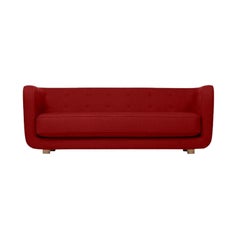 Red and Smoked Oak Raf Simons Vidar 3 Vilhelm Sofa by Lassen