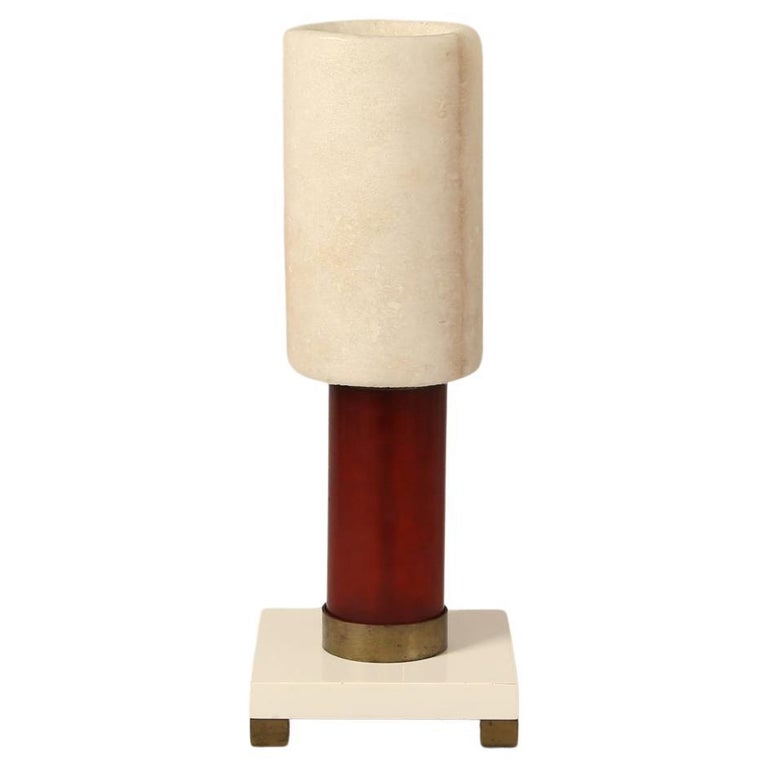 Red and Stone Table Lamp For Sale at 1stDibs