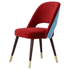 Midcentury Modern Velvet And Brass La Habana Dining Chair Handmade & Custom