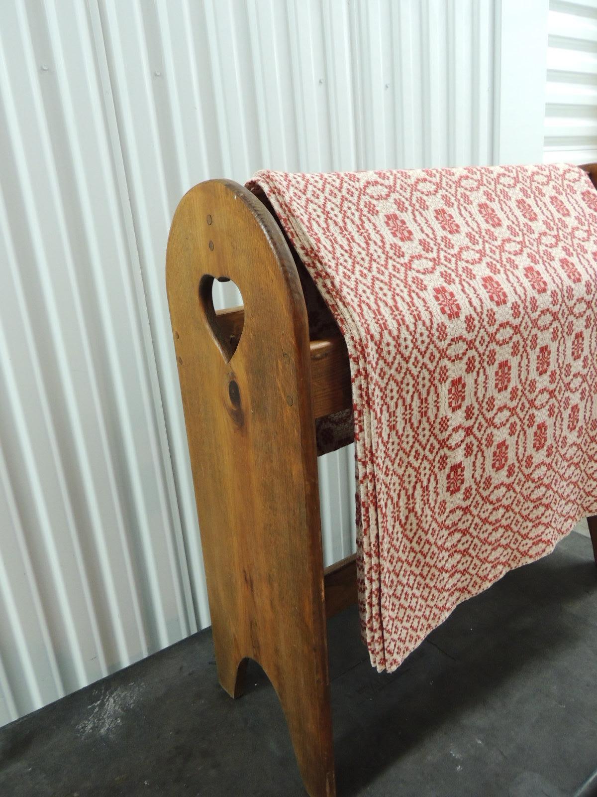 Red and White Americana Jacquard Woven Blanket/Coverlet 1