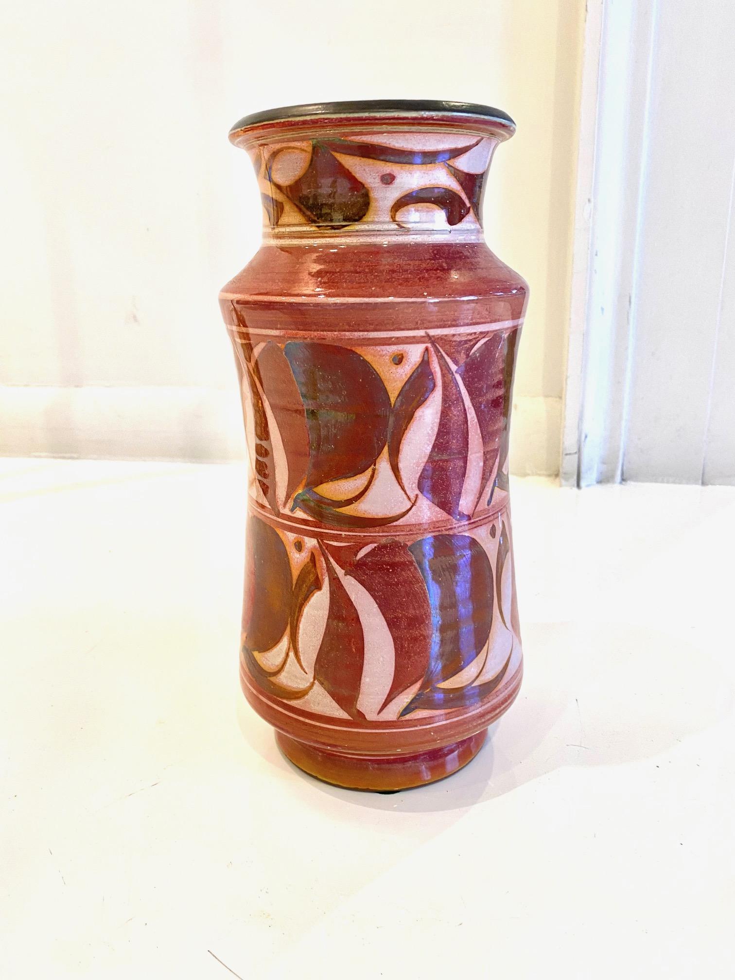 Red and White Ceramic Bottle by Alan Caiger Smith 1