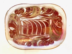 Red and White Ceramic Plater by Alan Caiger Smith
