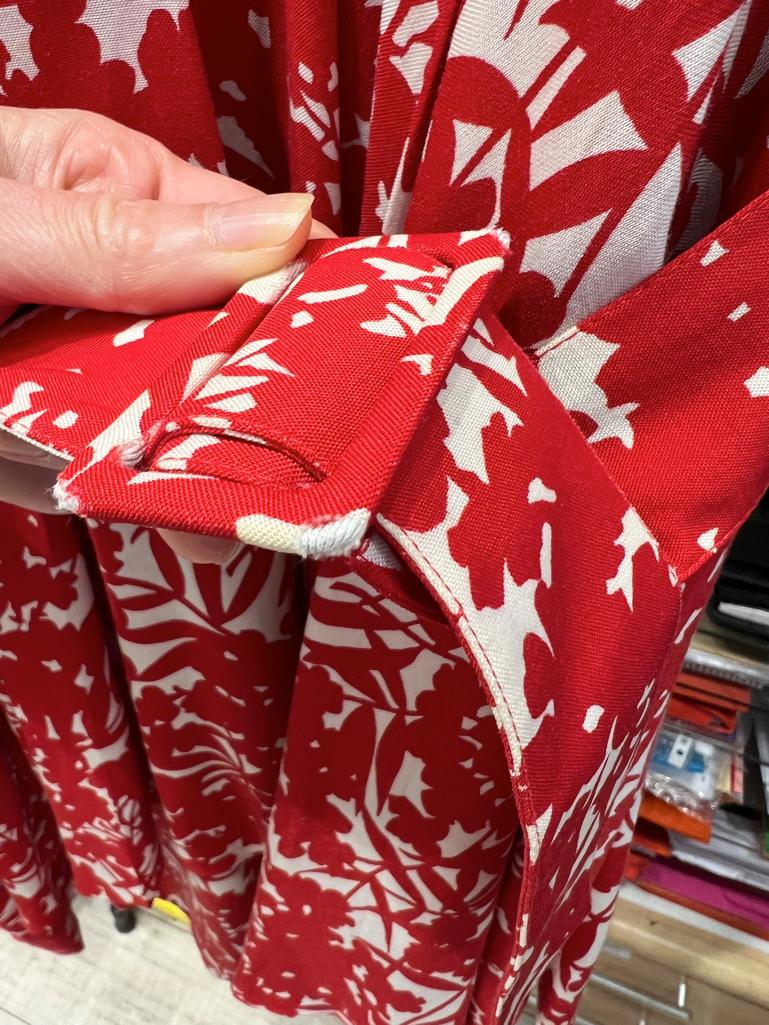 Vestido estampado de algodón rojo y blanco GUY LAROCHE en venta 4