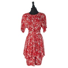 Red and white cotton printed dress GUY LAROCHE