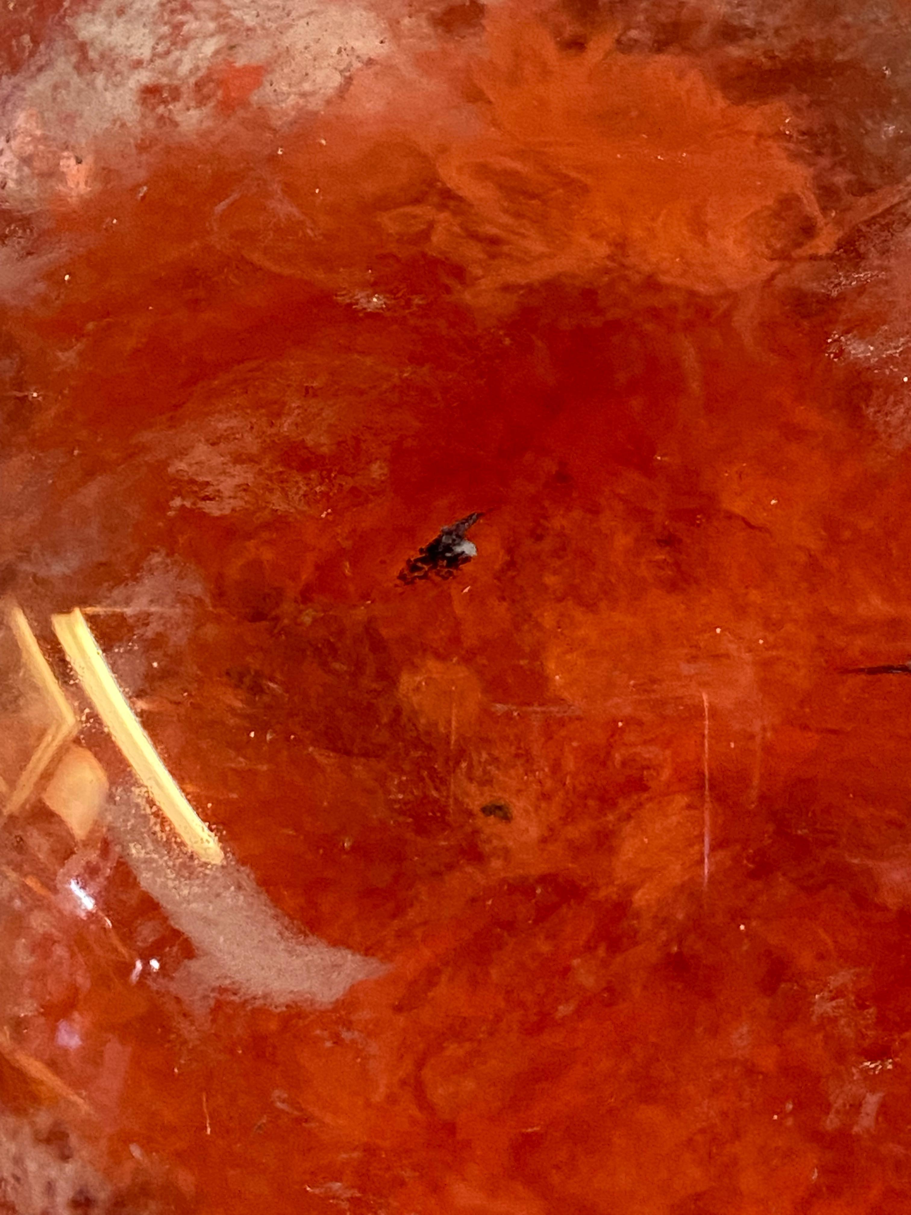 Rote und weiße Kristallglaskugel im Angebot 4