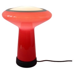 Red and White Glass Table Lamp by Hiemstra Evolux, 1960's