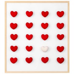 Red and White Heart Installation With Frame by Hatsu