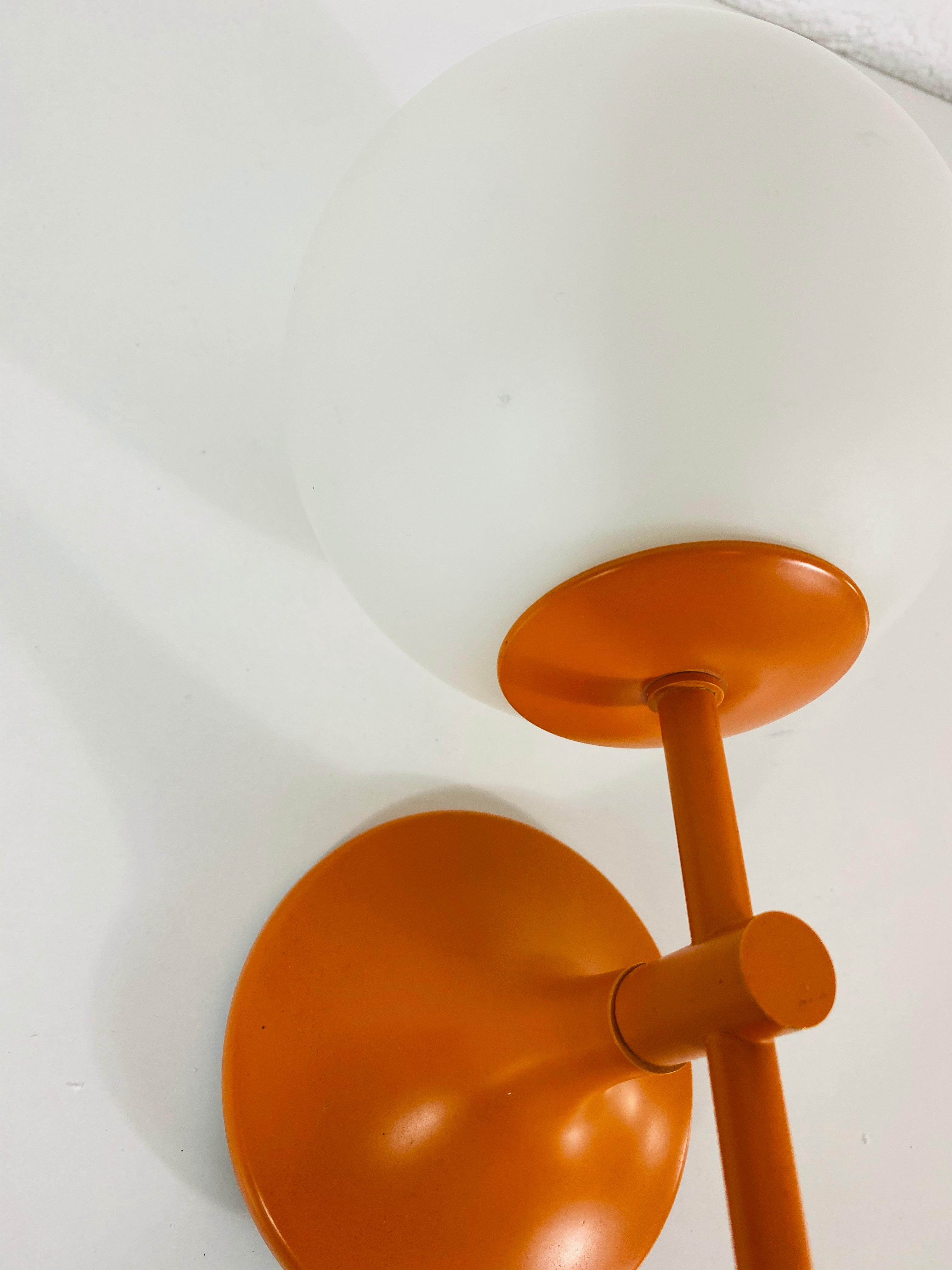 Mid-20th Century Red and White Midcentury Space Age Wall Lamp by Max Bill for Temde, 1960s For Sale