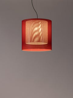 Lampe pendante Moaré Lm rouge et blanche d'Antoni Arola