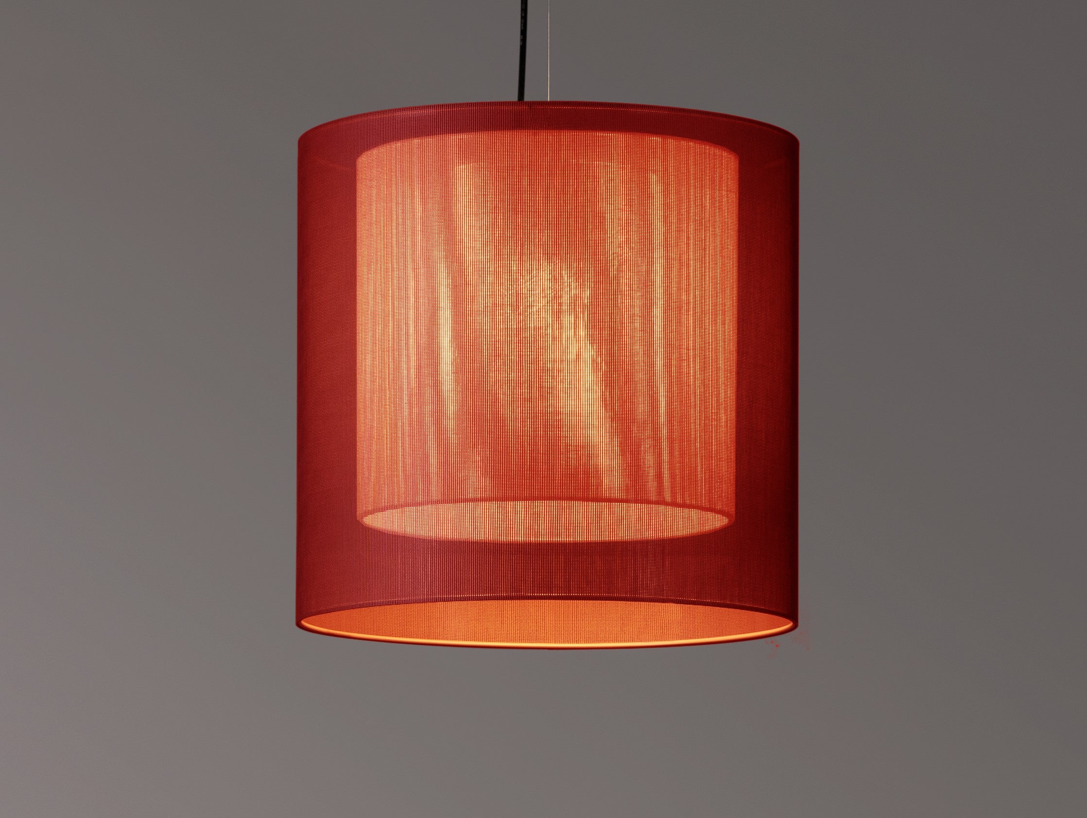 Modern Red and White Moaré Ms Pendant Lamp by Antoni Arola For Sale