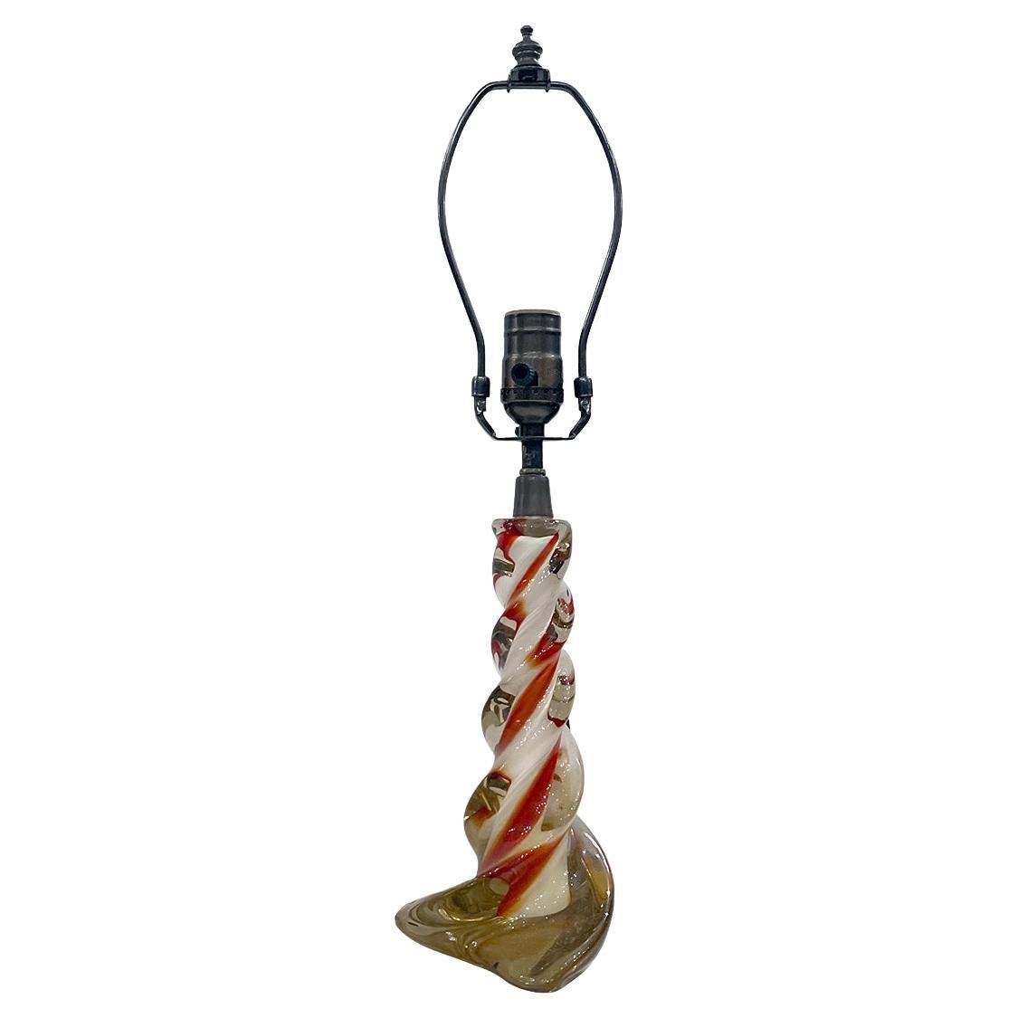 Red and White Murano lamp