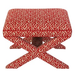 Red and White Ottoman