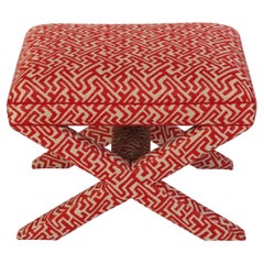 Red and White Ottoman