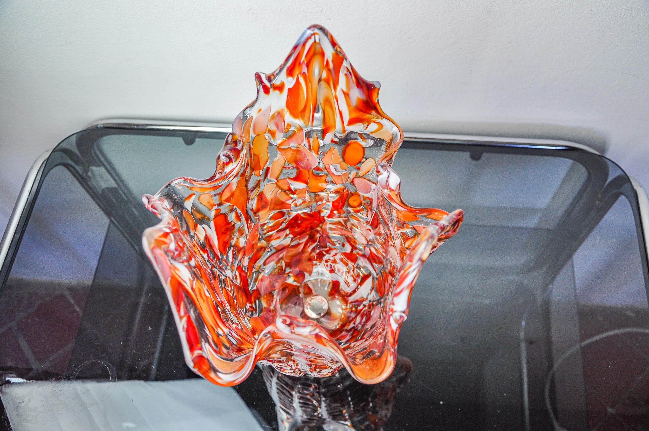 Mid-20th Century Red and white Seguso vase in Murano glass, Italy, 1960 For Sale