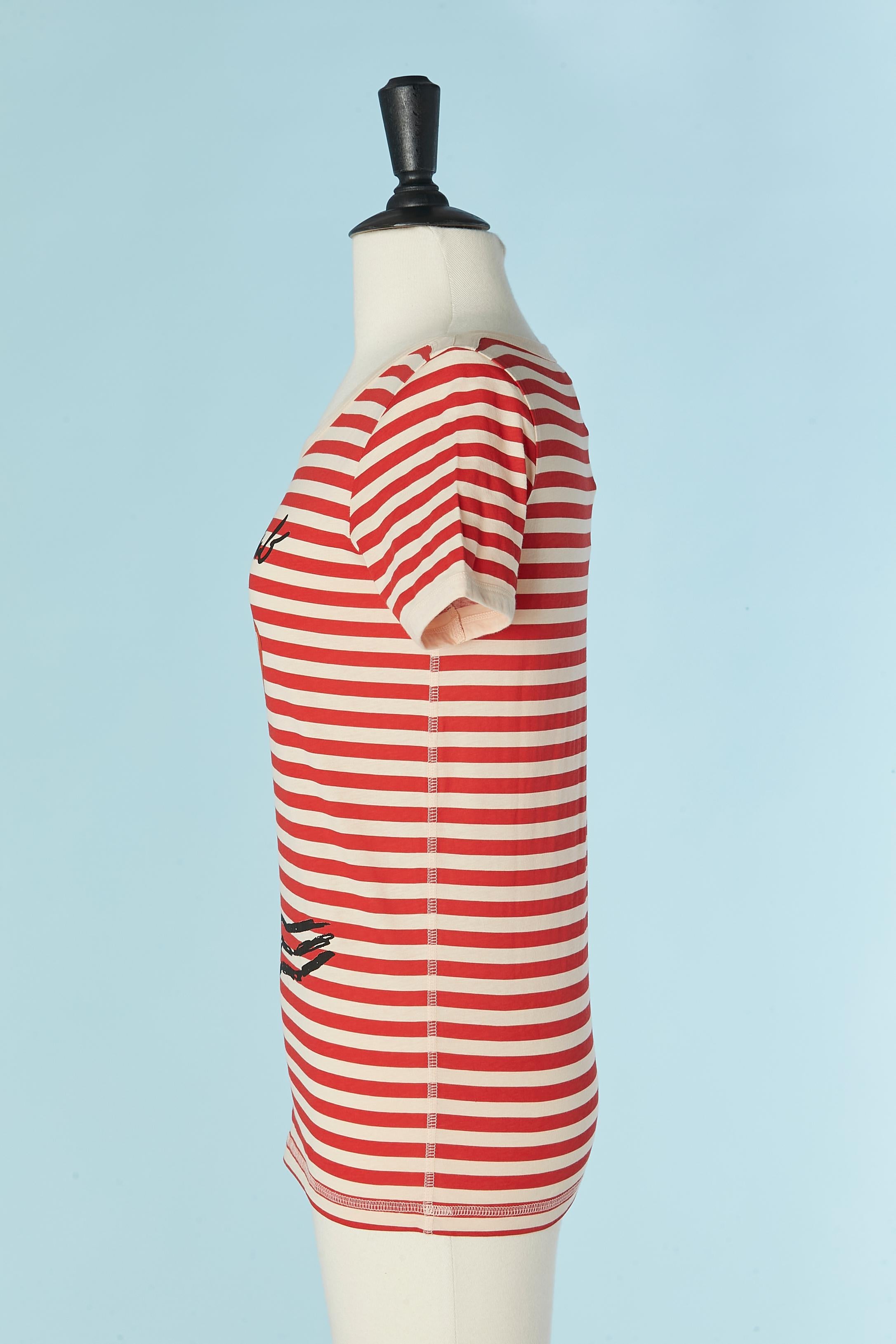 Beige Red and white striped 