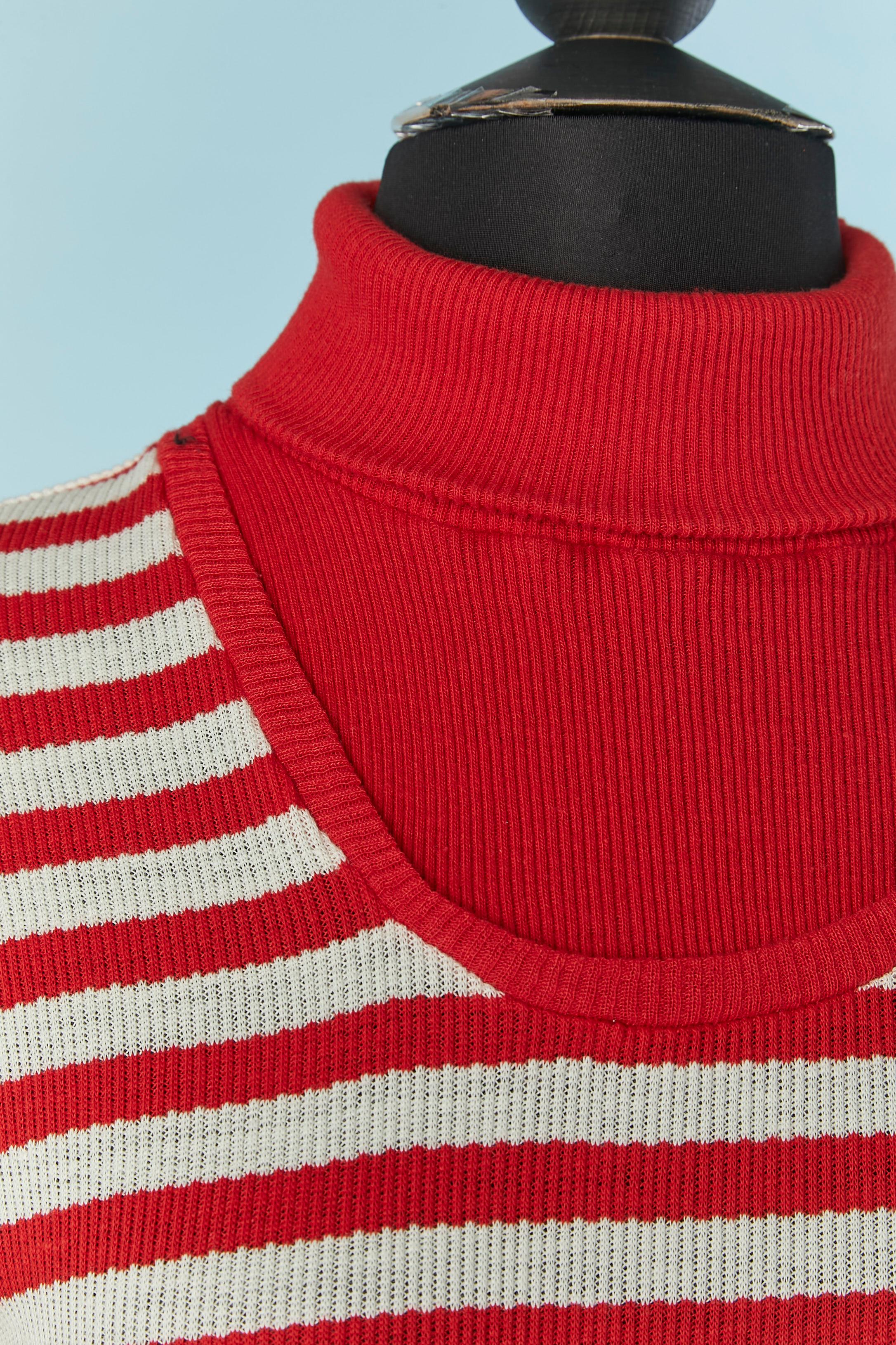 Maglione a righe bianche e rosse. Composizione del tessuto: 50% poliestere, 50% cotone
TAGLIA S