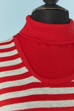 Rot-weiß gestreifter Pullover LACOSTE