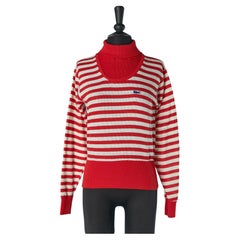 Maglione a righe bianche e rosse LACOSTE