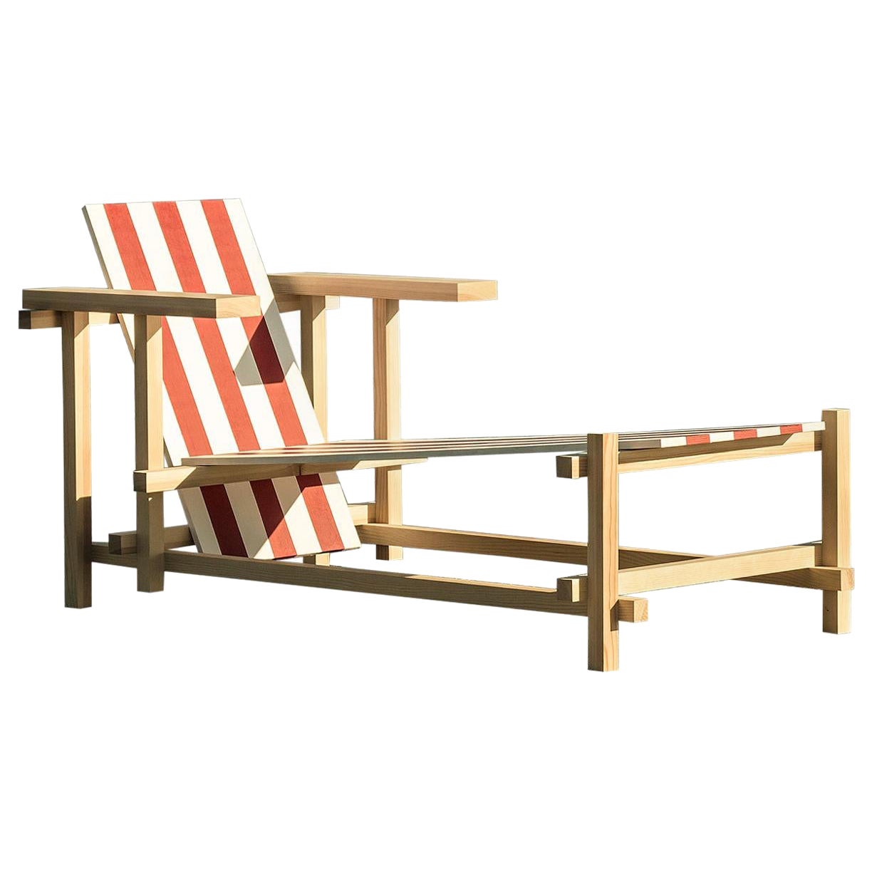 Red and White Sunlounger by Edvin Klasson For Sale
