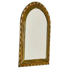 Red and Yellow Arched Hanging Mirror