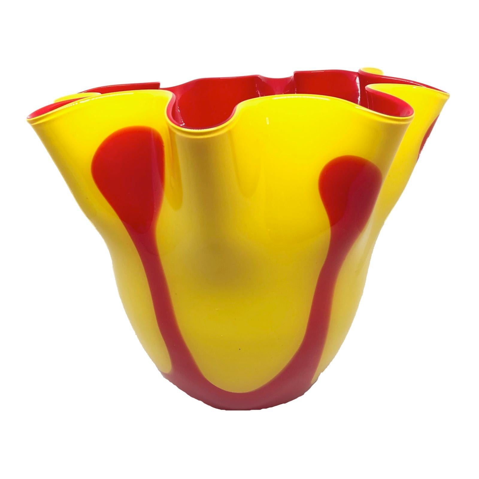 yellow murano glass vase