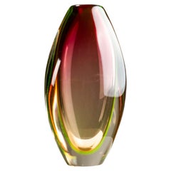 Vintage Red and Yellow Murano Sommerso Vase by Flavio Poli for Seguso Vetri d'Arte