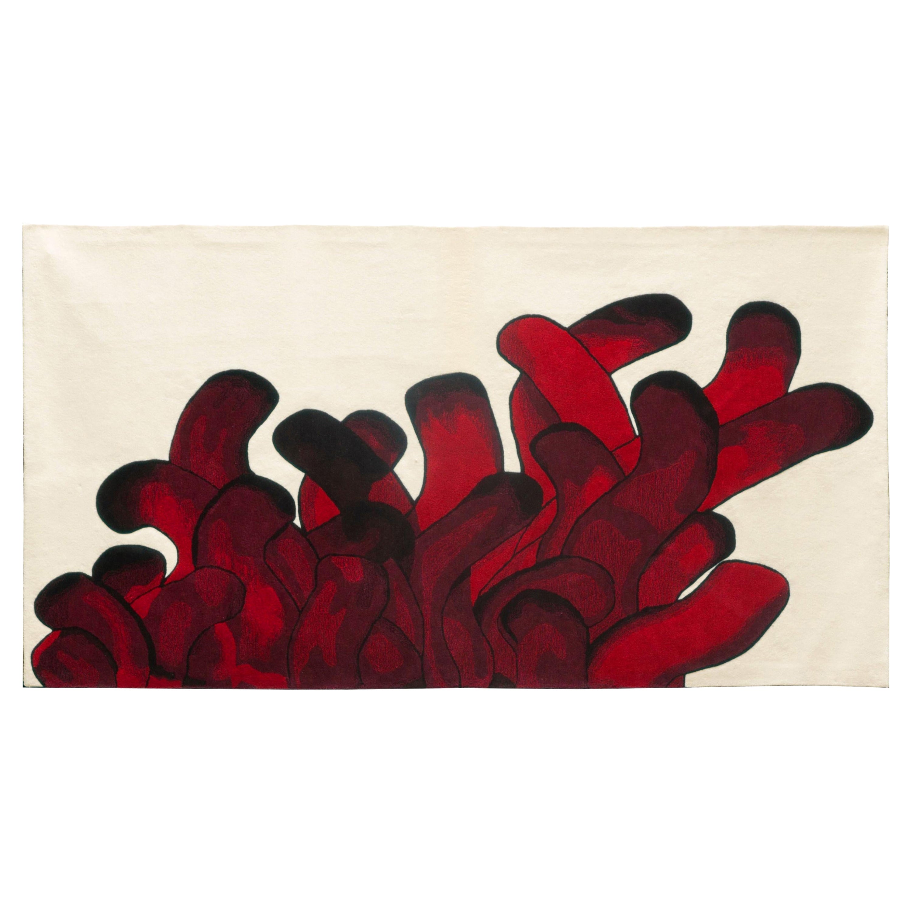 Tappeto Anémone Rosso François Dumas in vendita