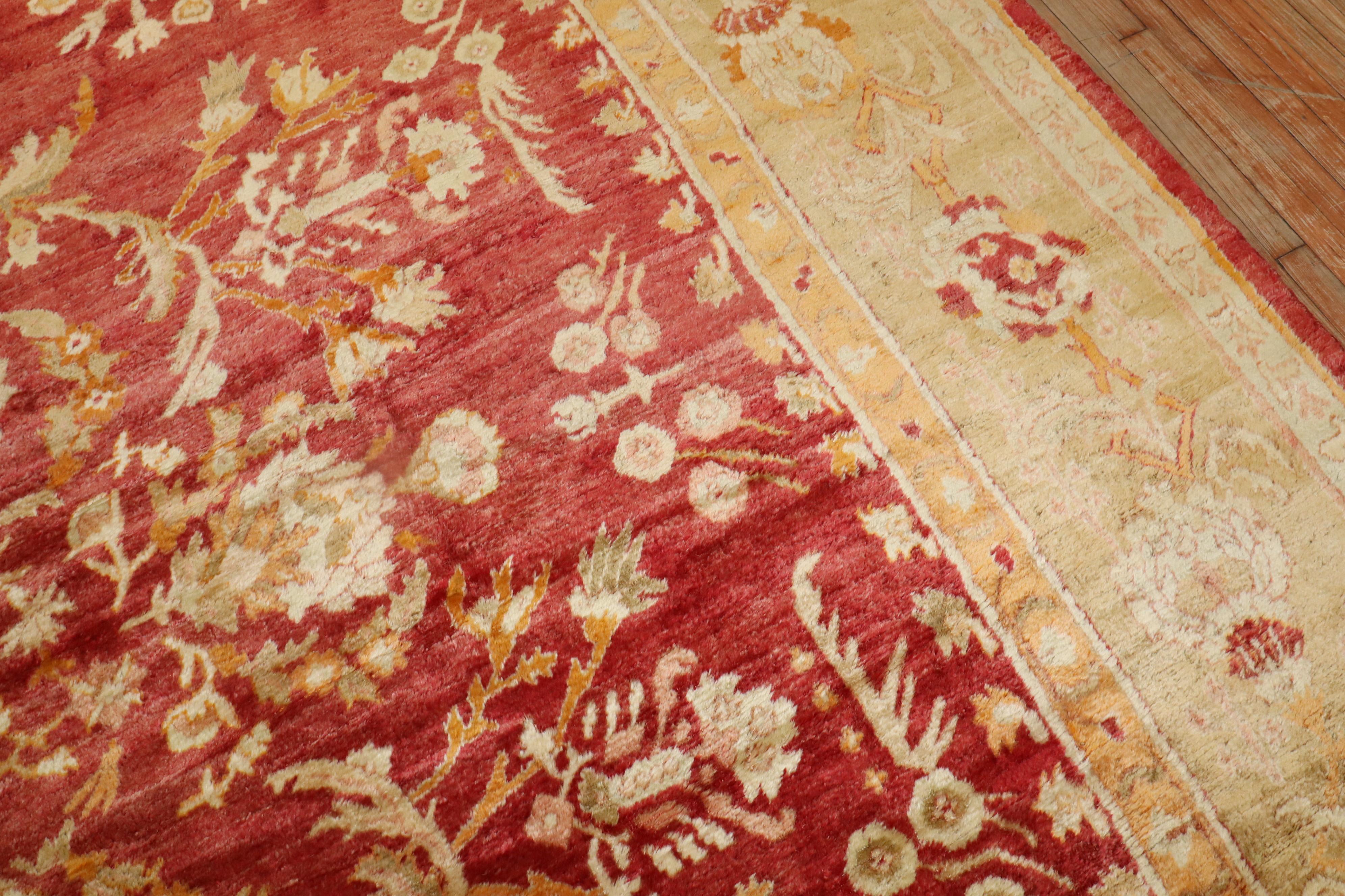 Red Angora Antique Oushak Rug For Sale 6