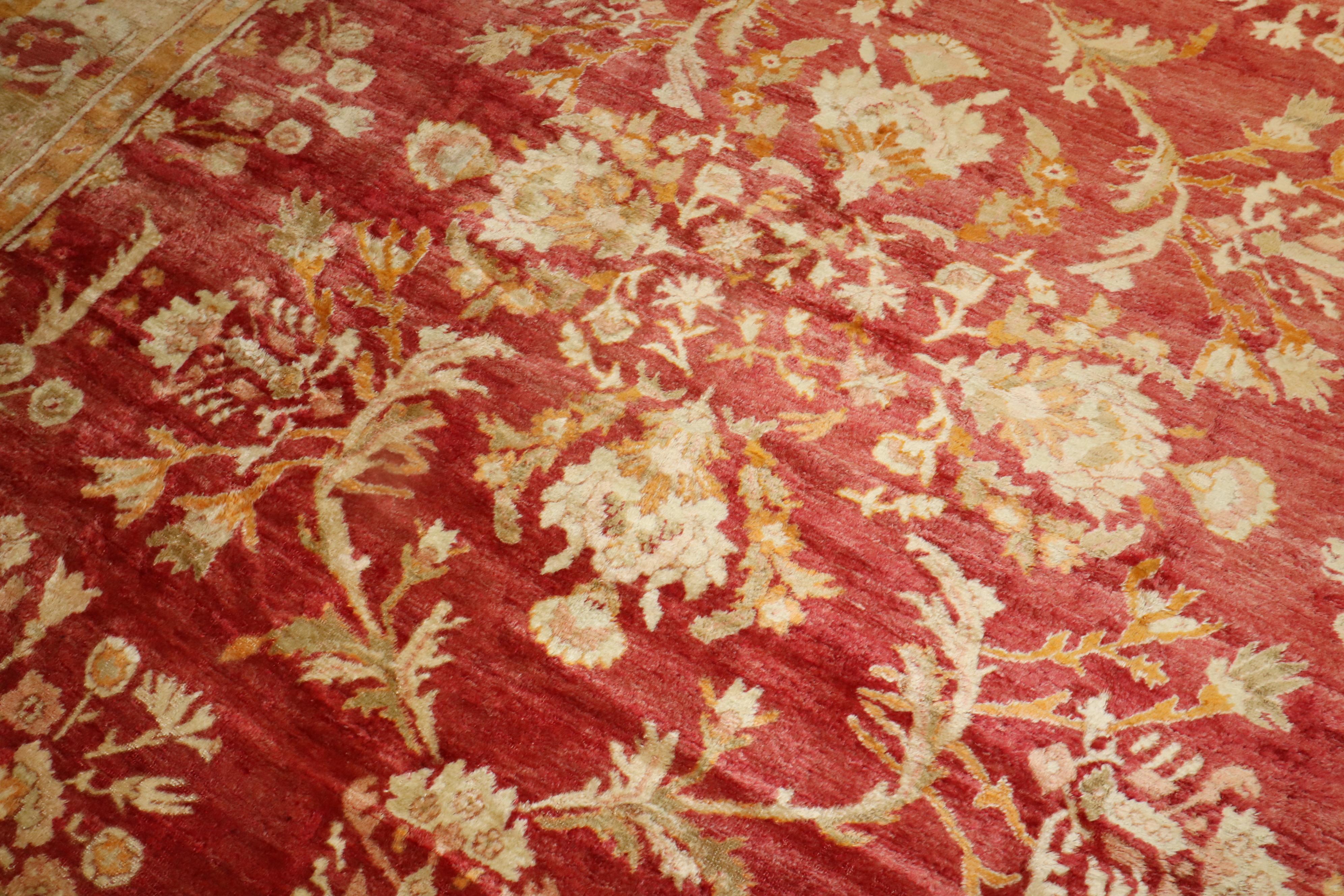 Red Angora Antique Oushak Rug For Sale 2