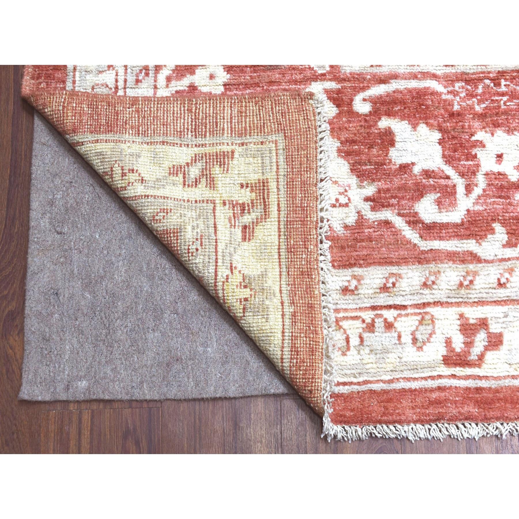 Tapis oriental surdimensionné Oushak en laine douce rouge nouée à la main 11'9
