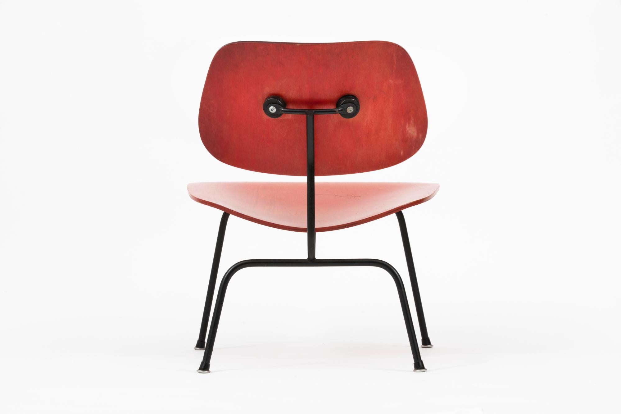 Dyed Red Aniline Plywood Charles & Ray Eames LCM Lounge Chair Chair