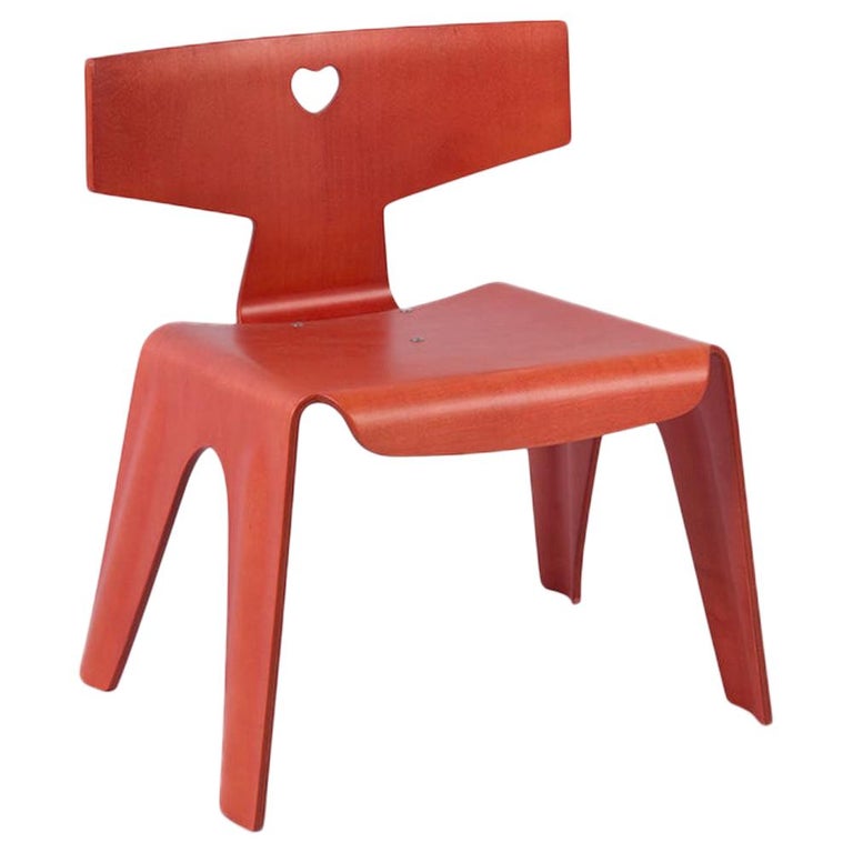 Red Aniline Vitra Eames Kids Plywood ‘Nested Chair’ at 1stDibs