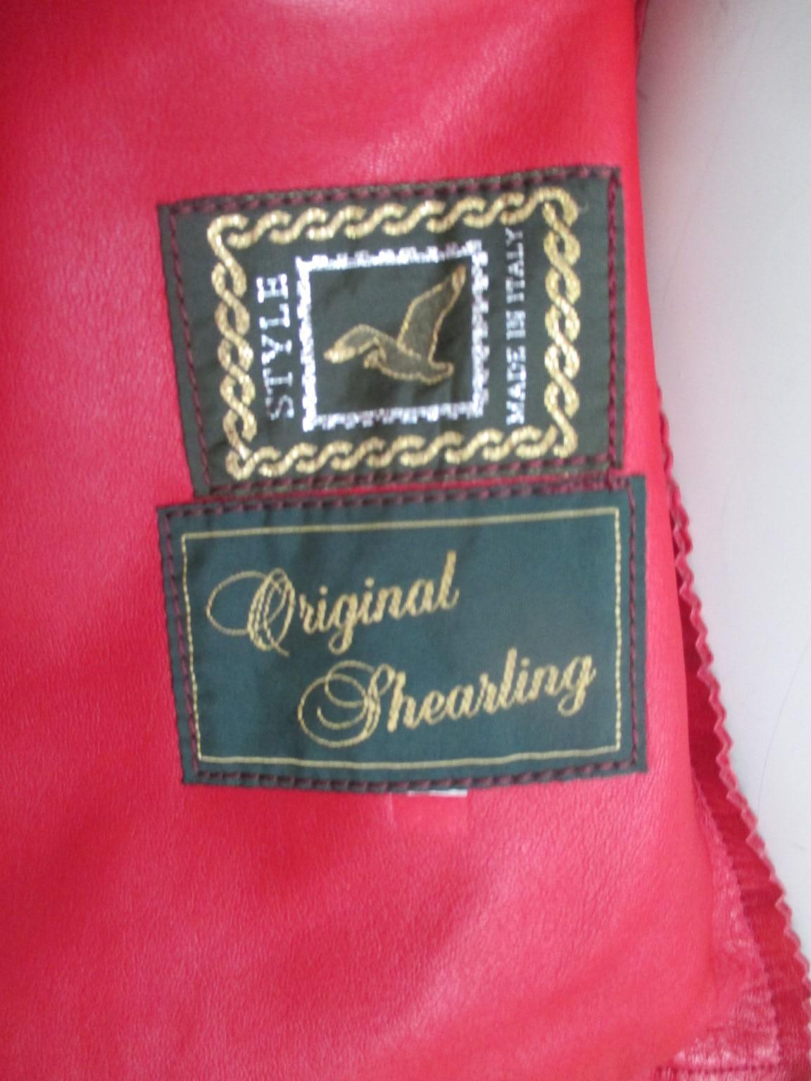 Red Animal Printed Lambskin Leather Coat Reversible For Sale 2