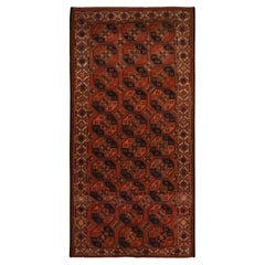 Roter antiker Afghanischer Ersari-Wollteppich mit Elefantenfüßen-Design, handgeknüpft