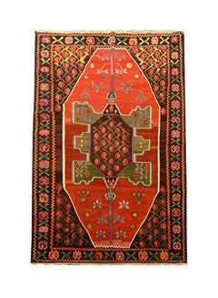 Red Antique Kilim Rug Caucasian Karabagh Flatweave Wool Rug