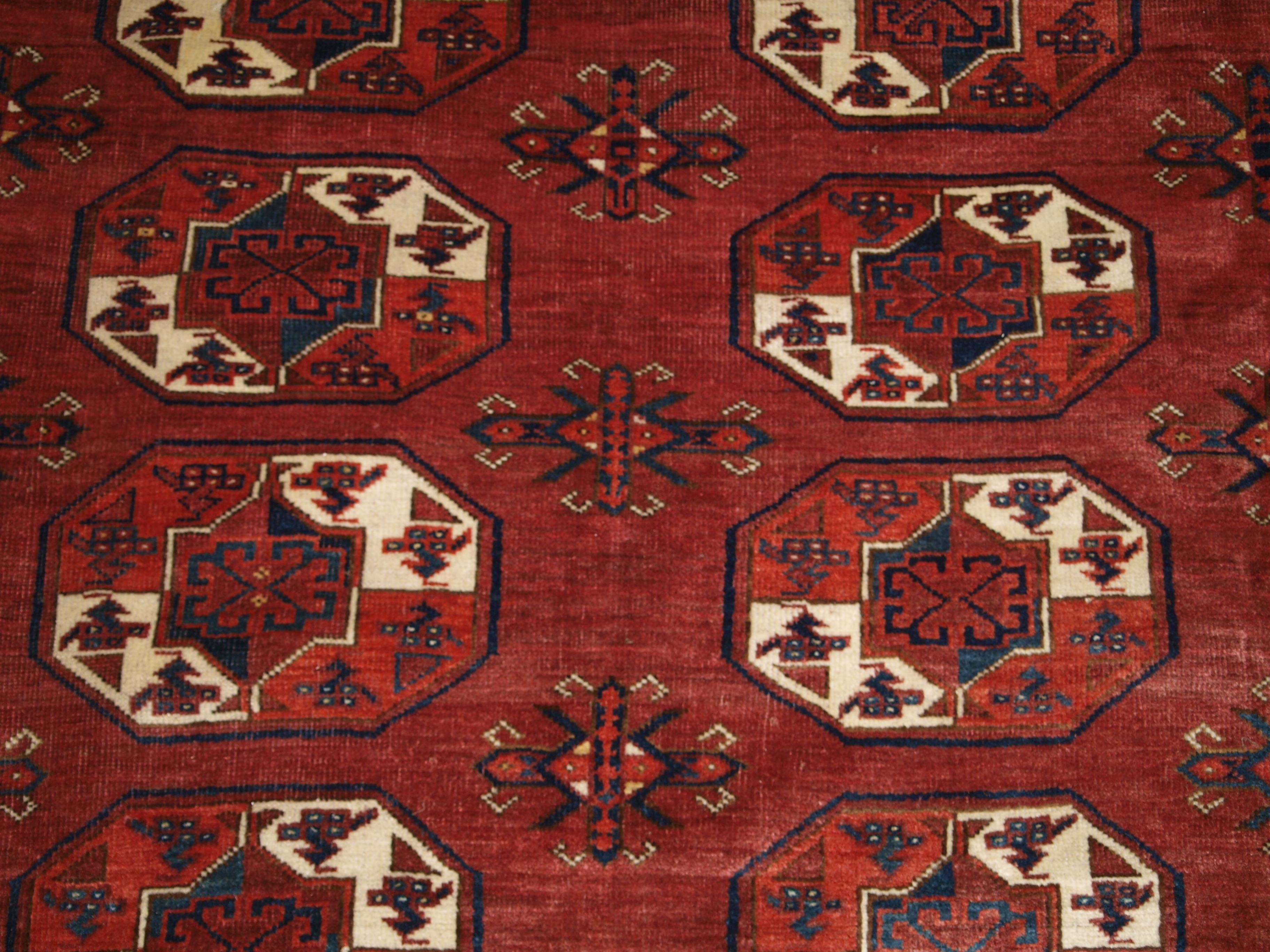 Red Antique Kizyl Ayak Ersari Turkmen Main Carpet 345 x 238cm For Sale 5