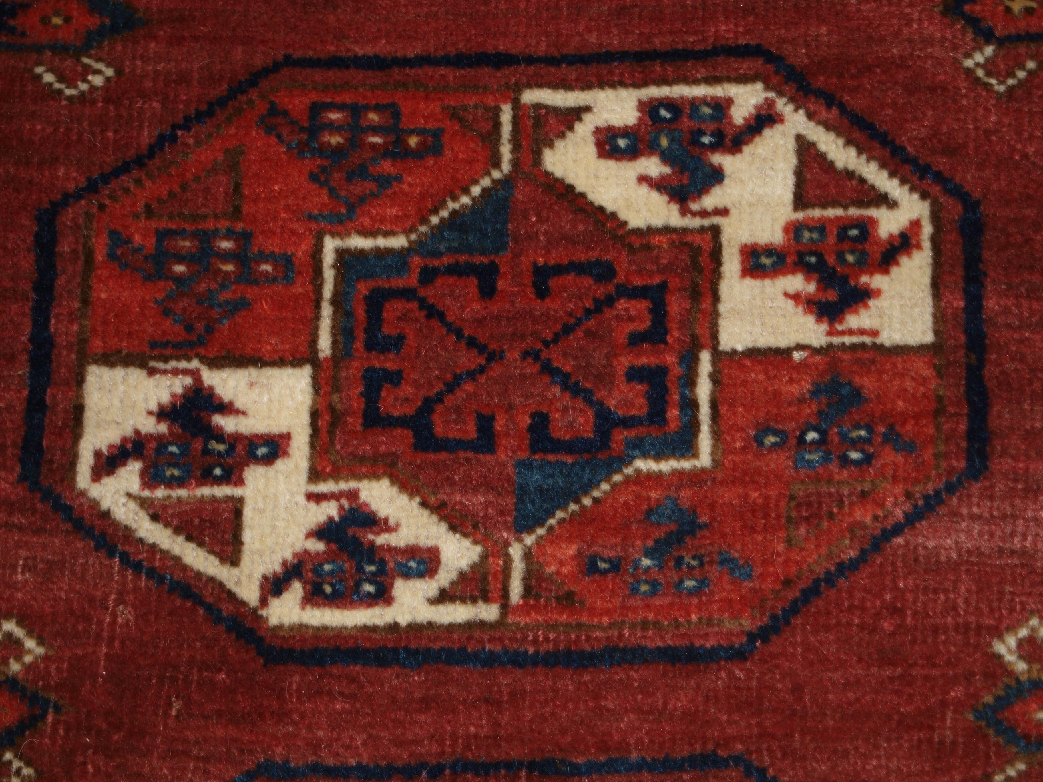 Red Antique Kizyl Ayak Ersari Turkmen Main Carpet 345 x 238cm For Sale 6