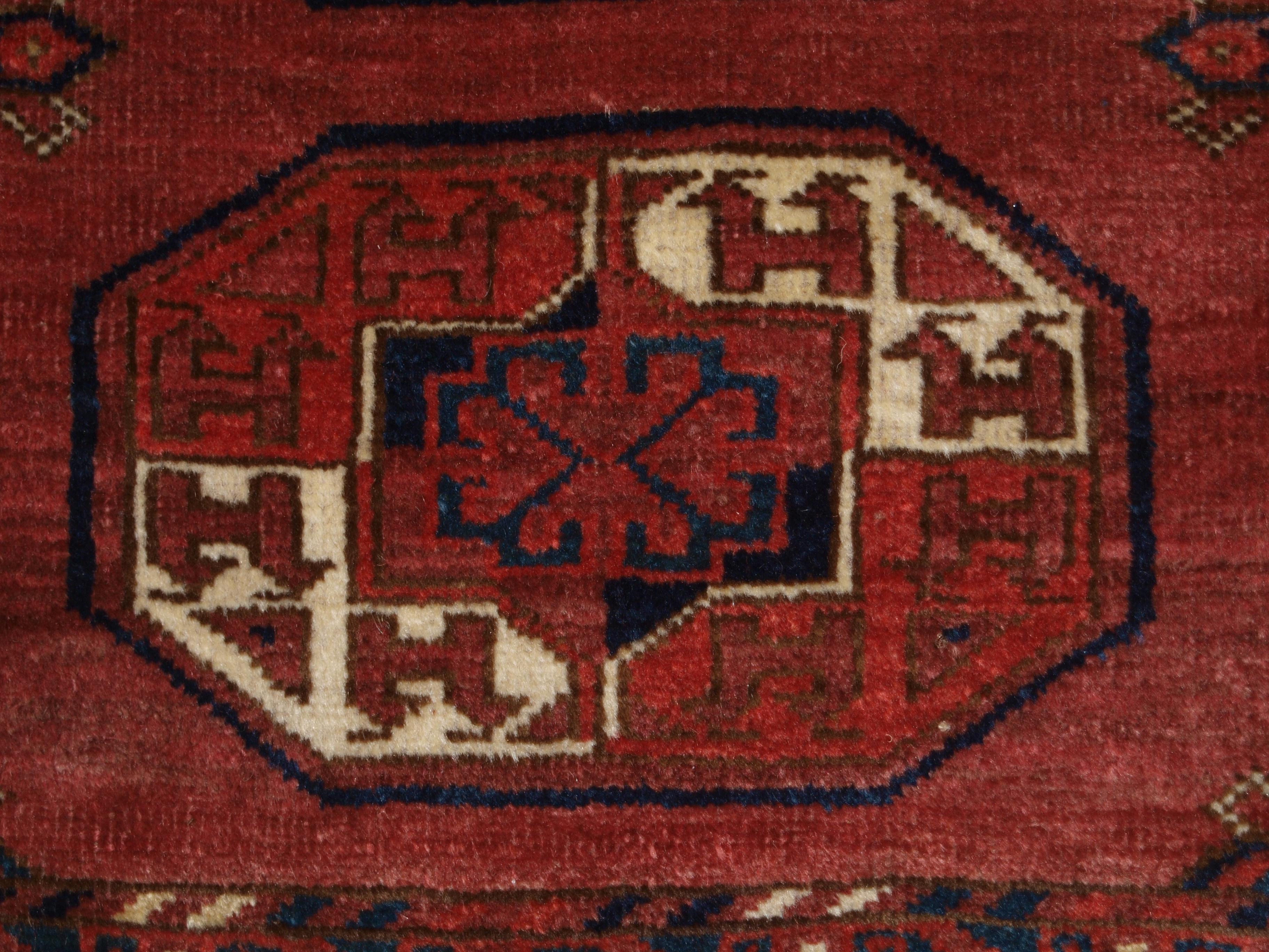 Red Antique Kizyl Ayak Ersari Turkmen Main Carpet 345 x 238cm For Sale 7