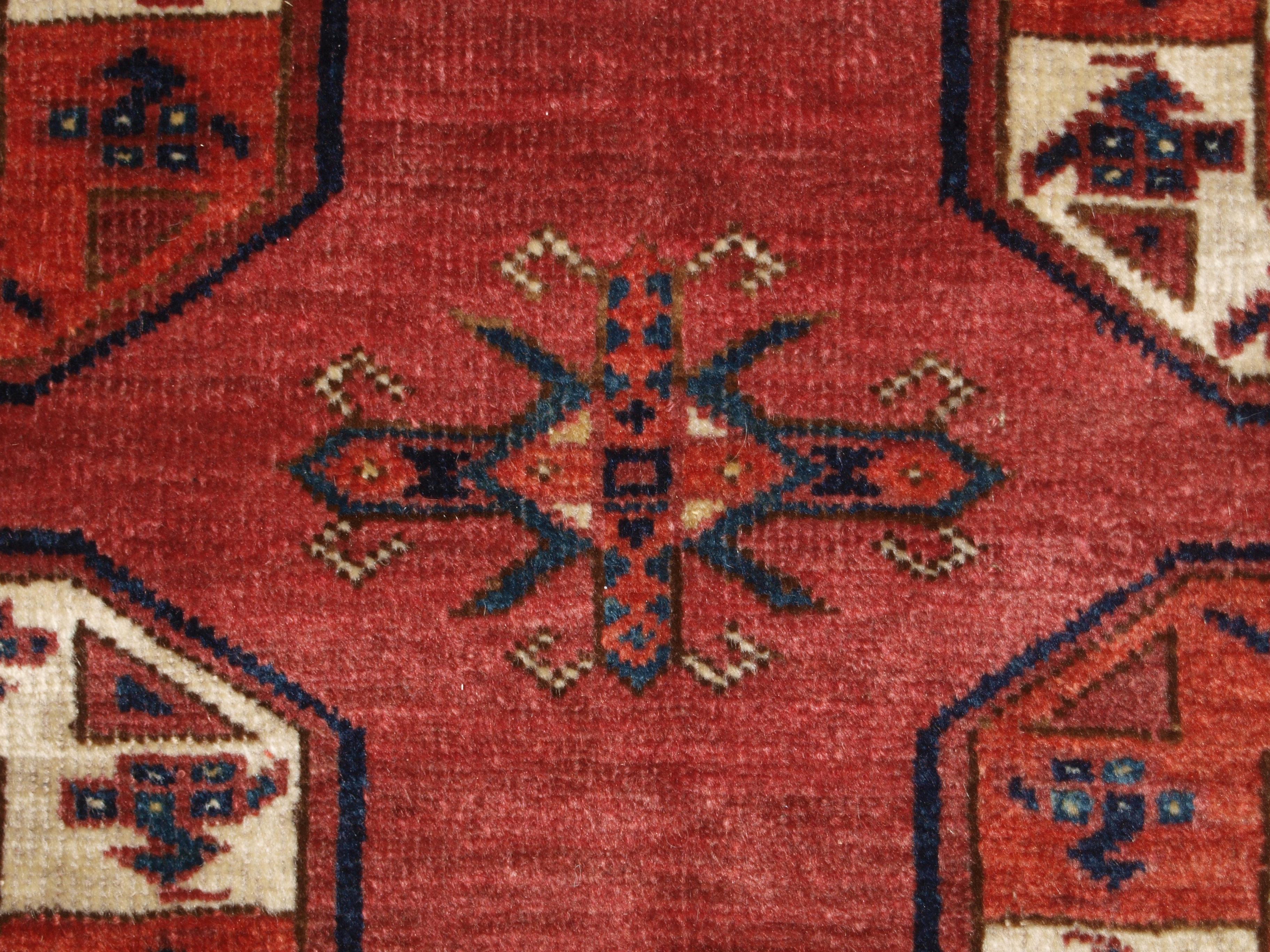 Red Antique Kizyl Ayak Ersari Turkmen Main Carpet 345 x 238cm For Sale 9