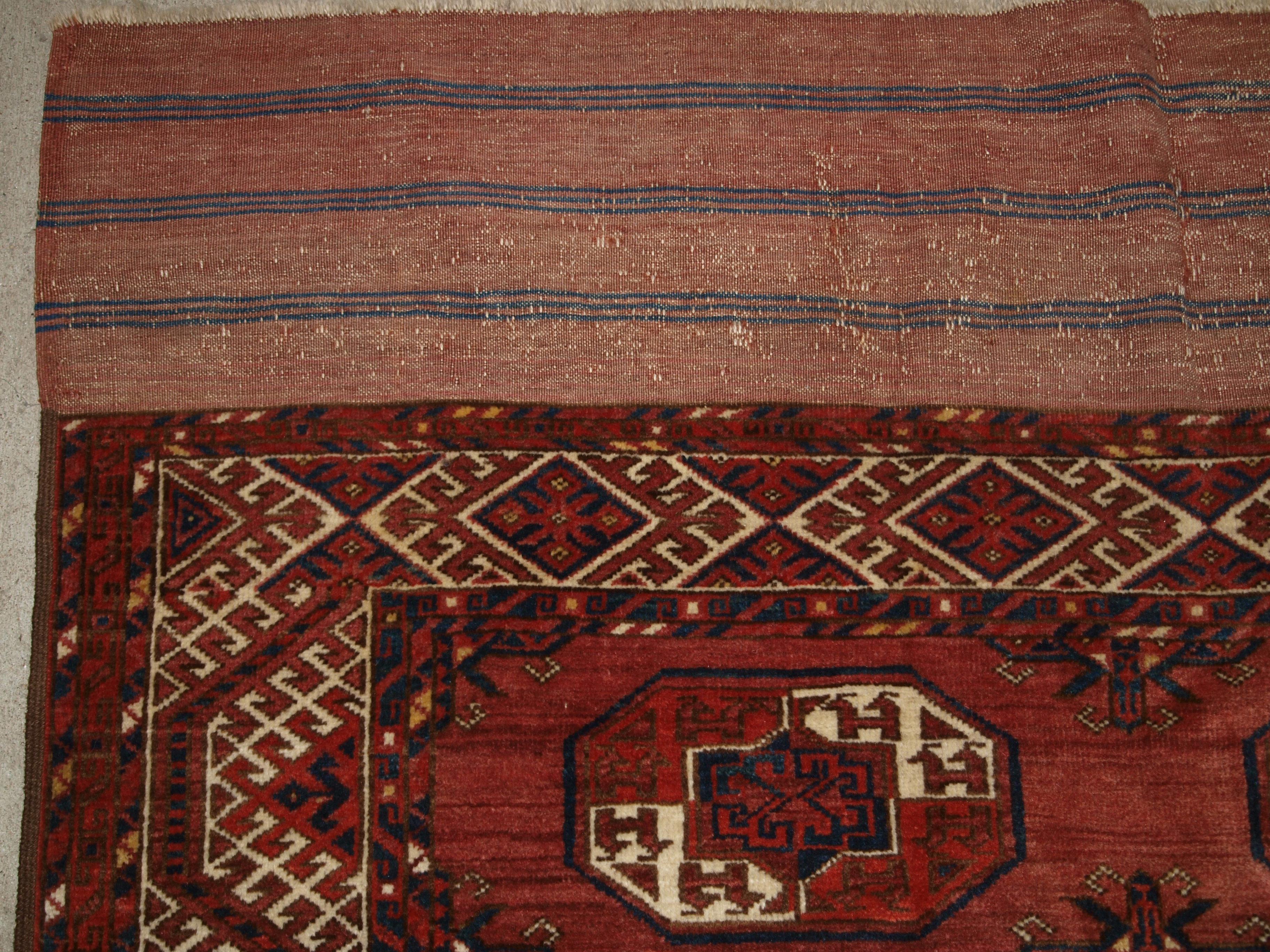 Roter antiker Kizyl Ayak Ersari Turkmenischer Hauptteppich 345 x 238cm (Wolle) im Angebot