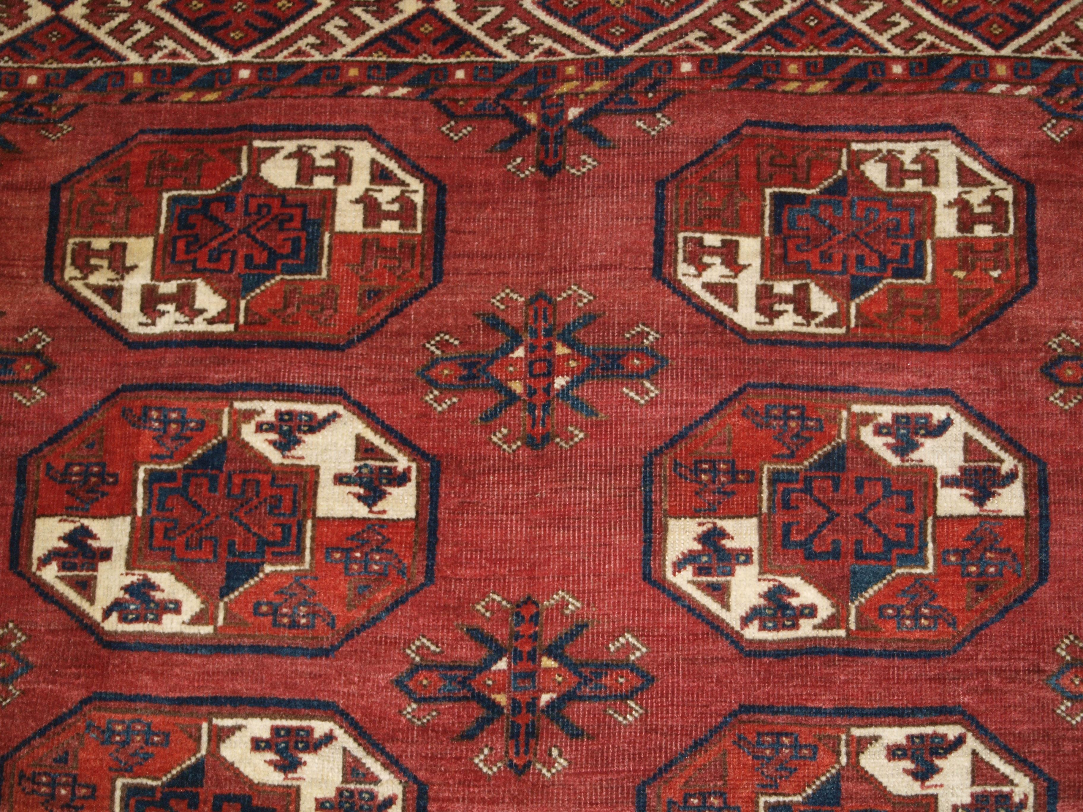 Roter antiker Kizyl Ayak Ersari Turkmenischer Hauptteppich 345 x 238cm im Angebot 4