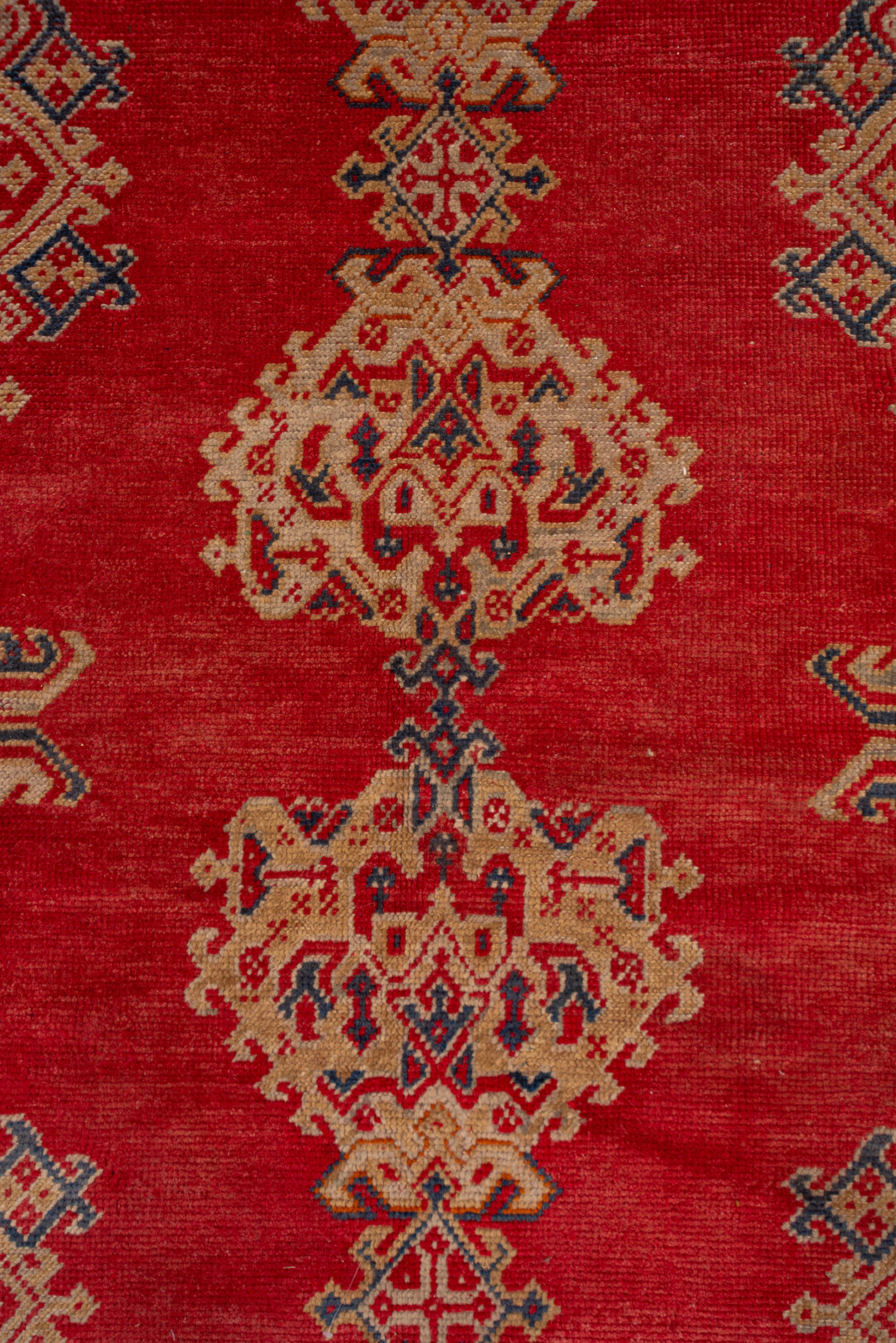 Hand-Knotted Red Antique Oushak Carpet, circa 1920s For Sale