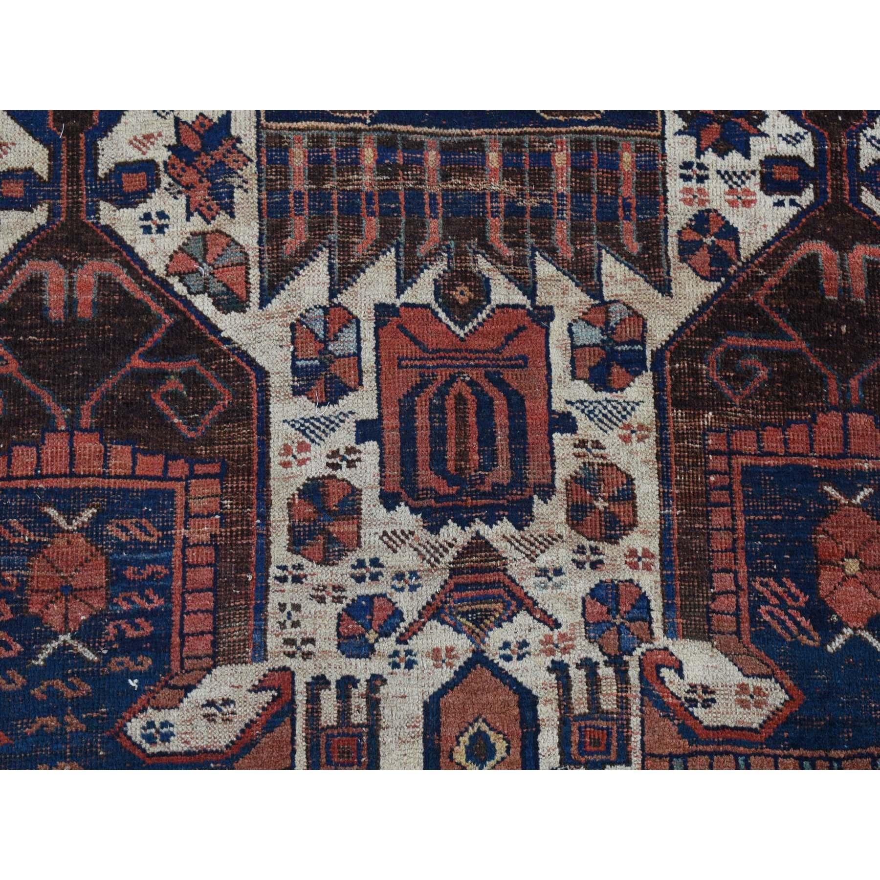 Late 19th Century Red Antique Persian Afshar Geometric Hand Knotted Pure Wool Even Wear Clean Rug For Sale