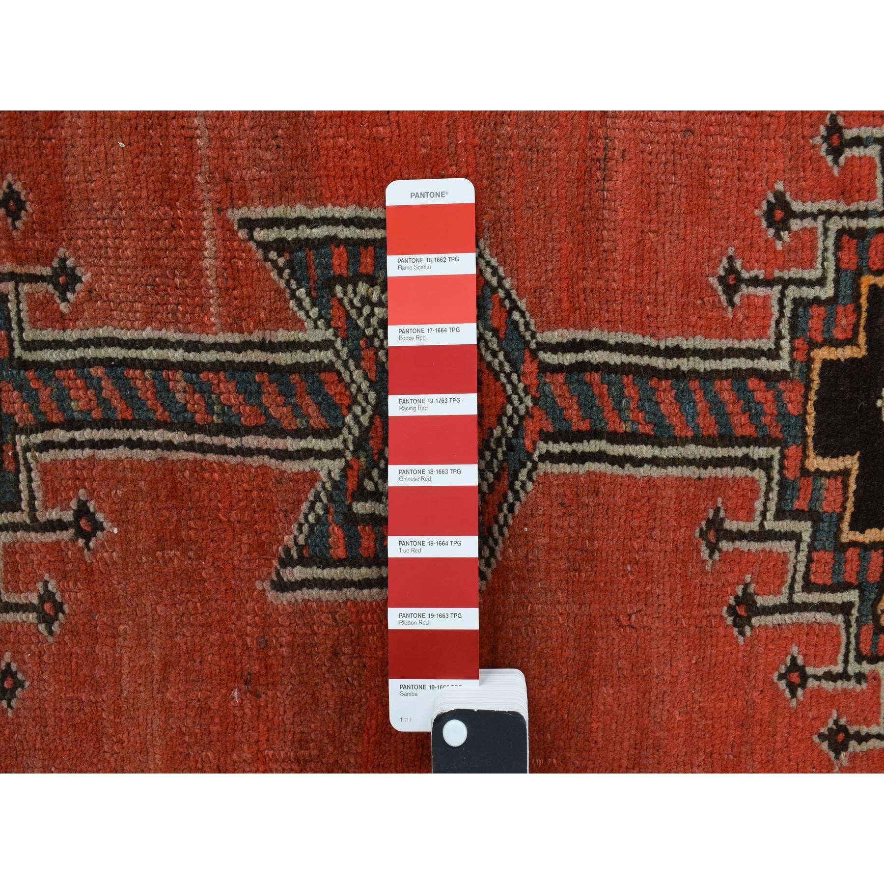 Hand-Knotted Red Antique Persian Bidjar Runner Hand Knotted XL Runner Oriental Rug 3'x16'3