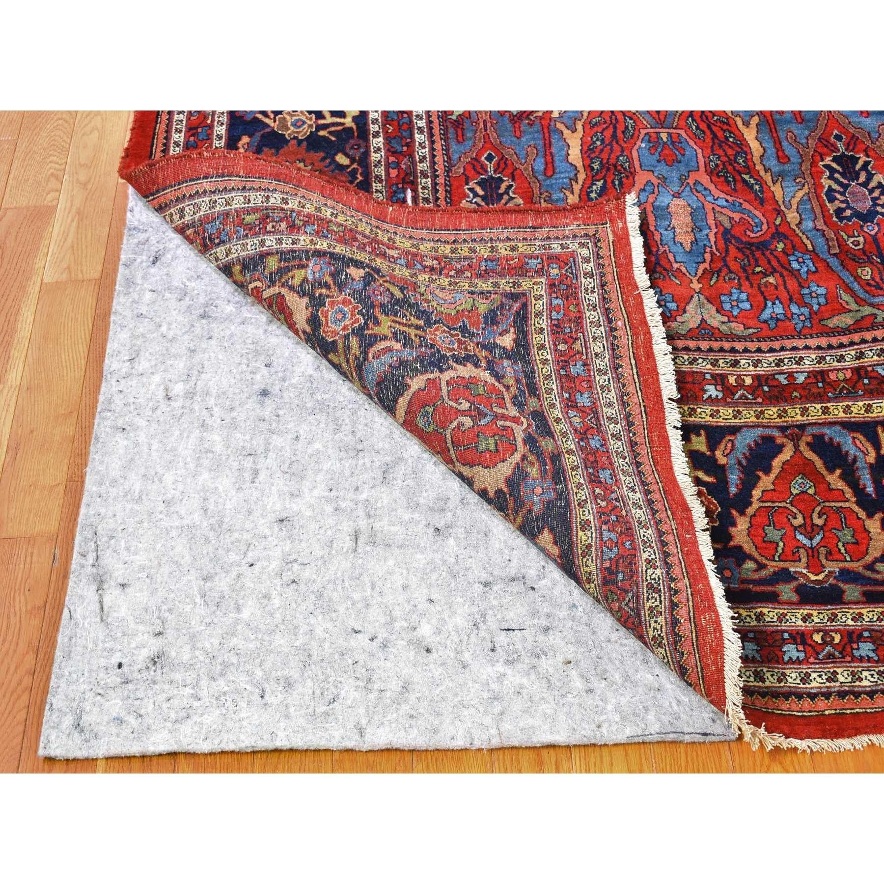 Red Antique Persian Bijar XL All Over Garus Design Full Pile Pure Wool Rug For Sale 2